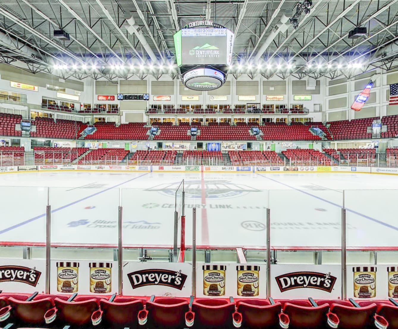 Section 103 Row C seats overlooking center ice